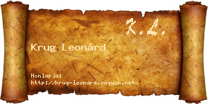 Krug Leonárd névjegykártya