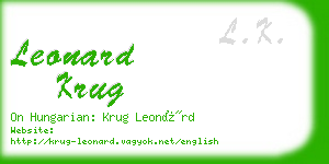 leonard krug business card